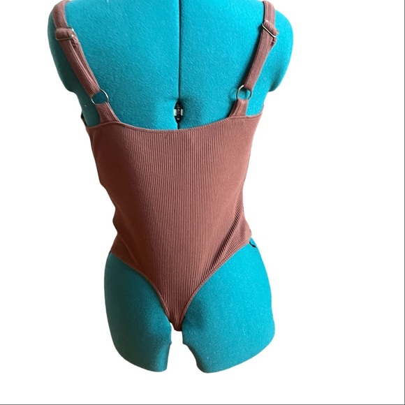 Free People Intamately Brown Ribbed Under Wire Bodysuit H - Picture 2 of 3